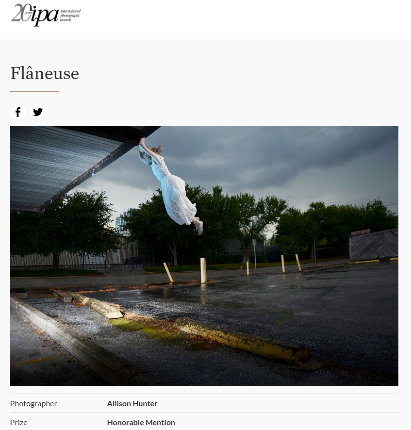 IPA 2023 Honorable Mention badge for the Flâneuse series