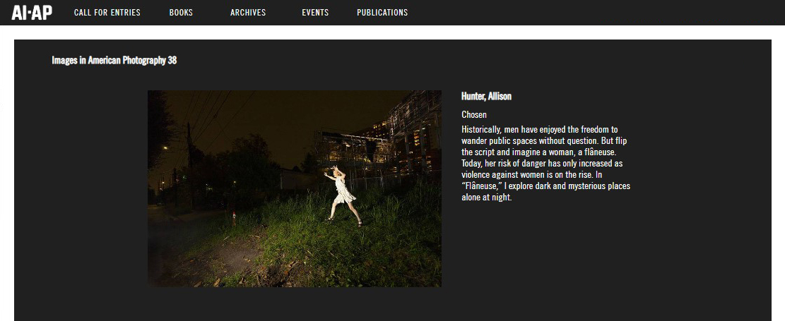 American Photography AP38 chosen winner entry from the Flâneuse series