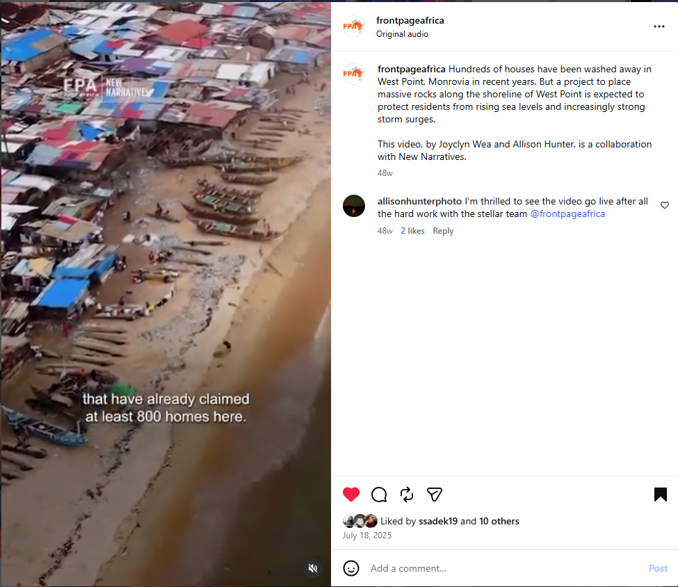 Coastal erosion Instagram reel thumbnail